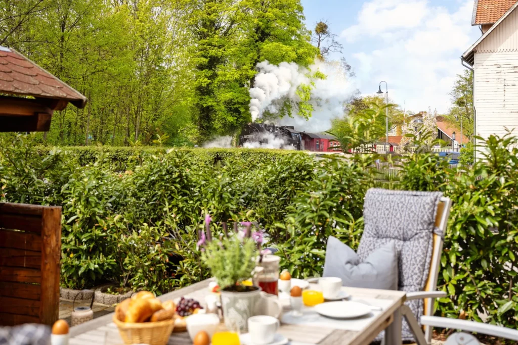 Garden with the steam railway