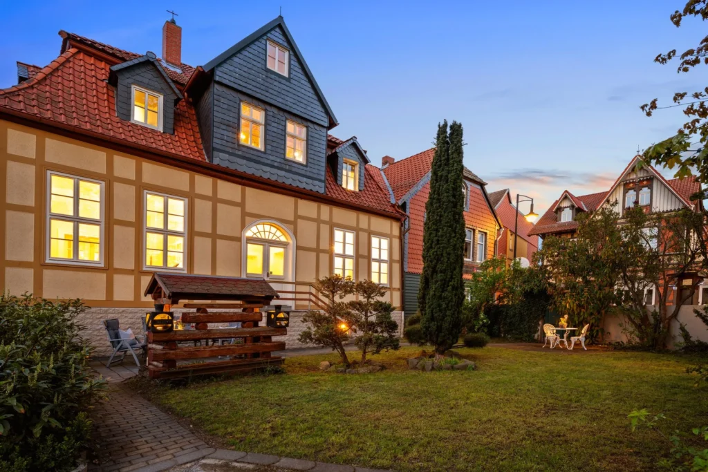 Garden at dusk