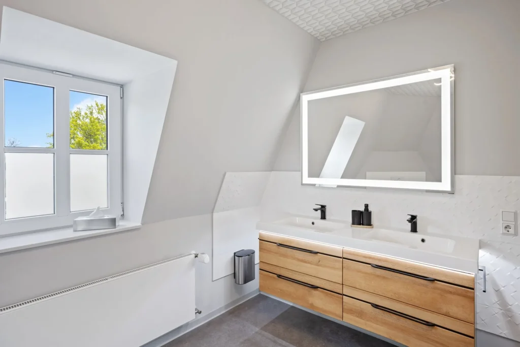 Bathroom with double vanity