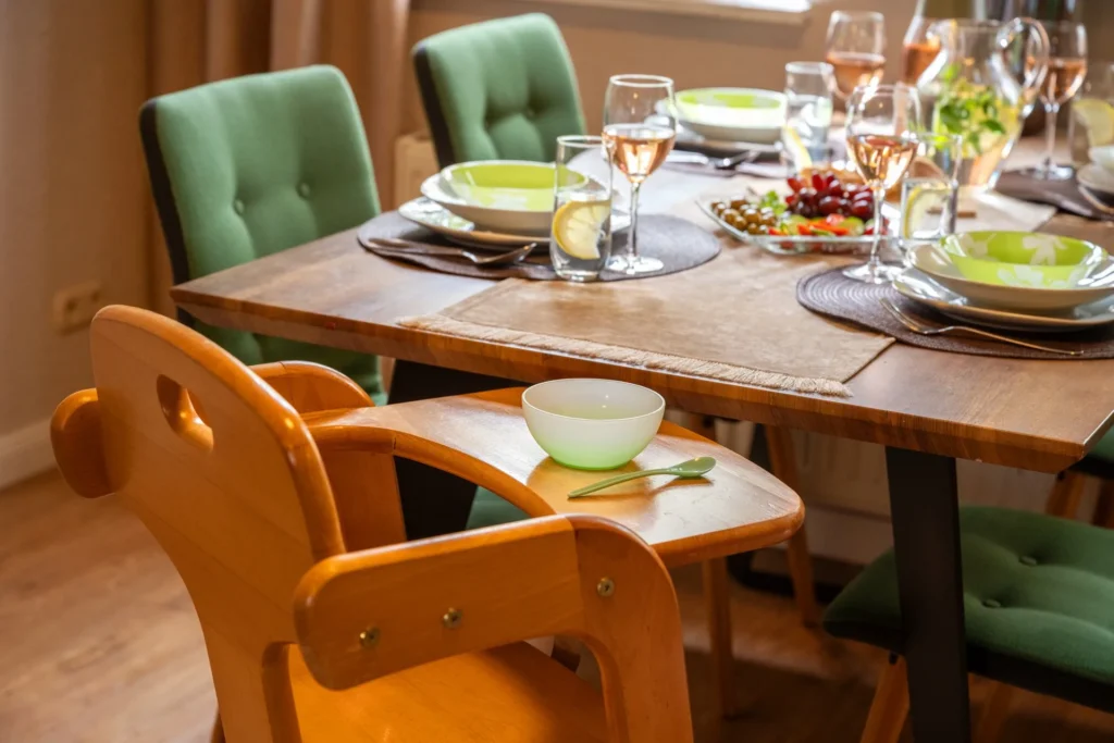 Dining area with high chair
