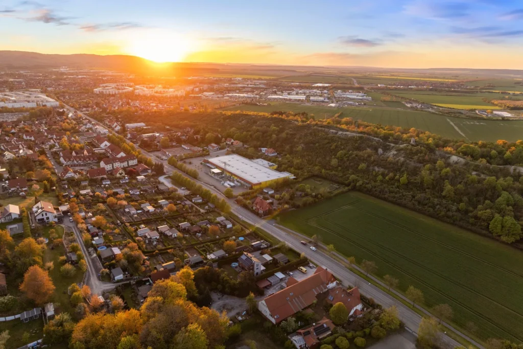 Surroundings at sunset