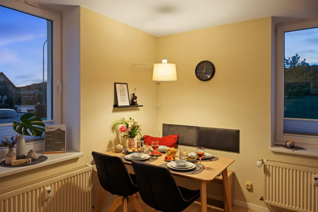 Dining area in the evening