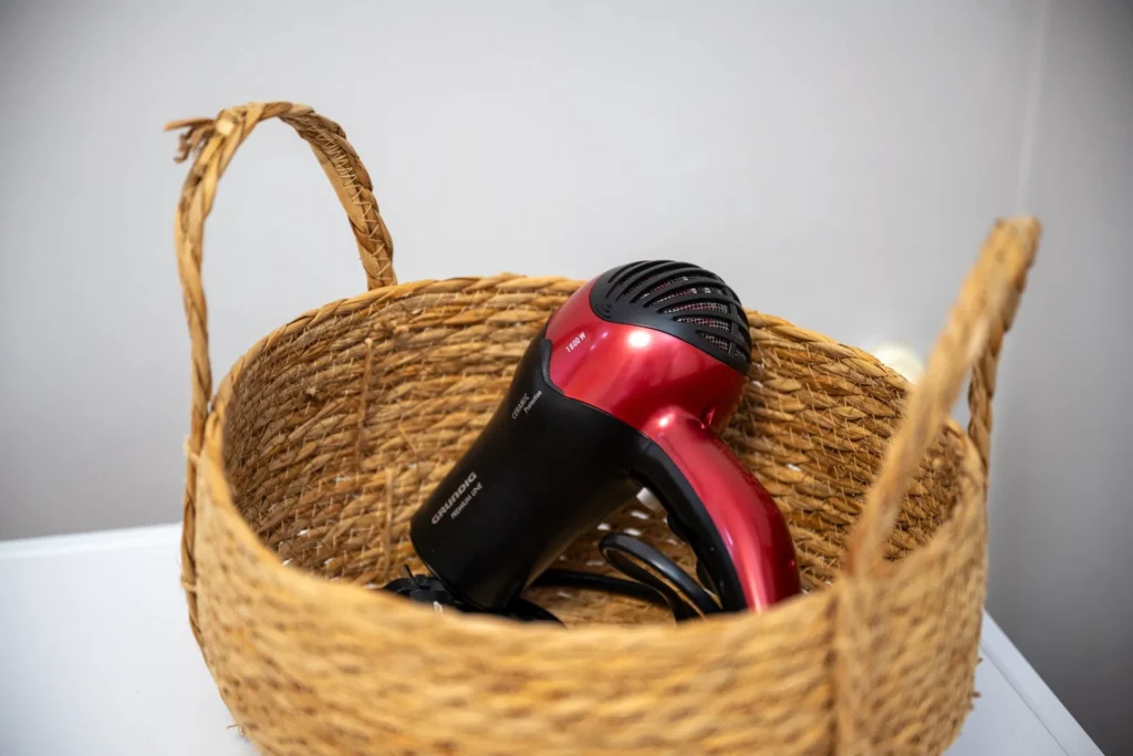 Hairdryer in the bathroom